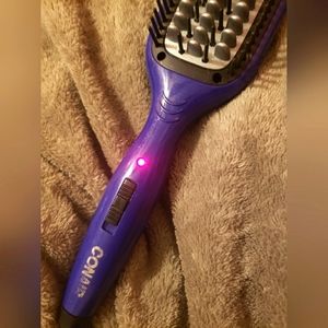 Dark blue Conair hair straightening brush